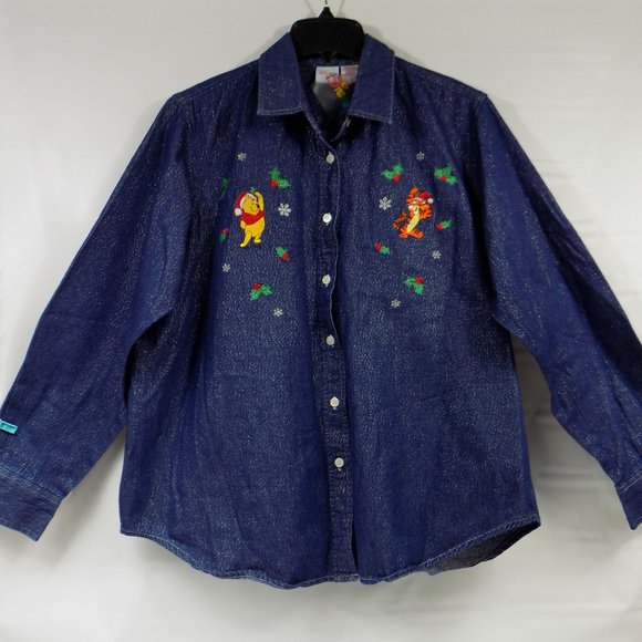 Disney Tops - Disney Winnie The Pooh Christmas Top Size XL NWT